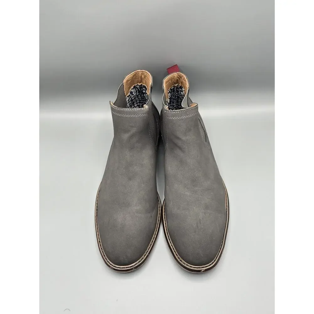 Madden Steve Madden Mens Grey Faux Suede Chelsea Boots Ankle Boots Dress Shoes